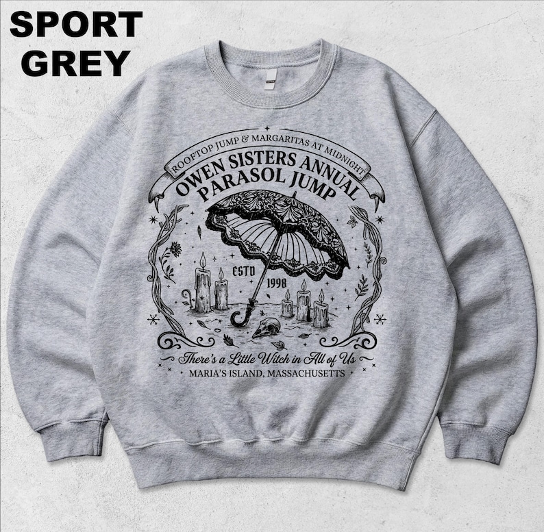 Owens Sisters Annual Parasol Jump Comfort Colors Shirt, Practical Magic Witch Tee, Midnight Margaritas, 90s Movie Fan Gift Sweater bild 3