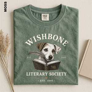 Wishbone Literary Society Shirt, Vintage Book Lover Graphic Tee, Comfort Colors Shirt, 90s Nostalgia Dog Sweatshirt, Teacher Gift Tee