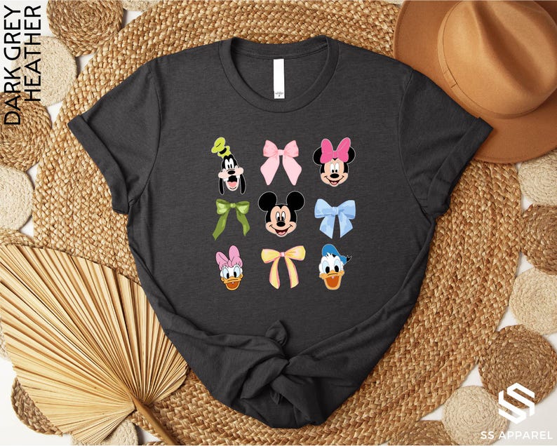 a t - shirt with mickey and minnie mouse heads on it