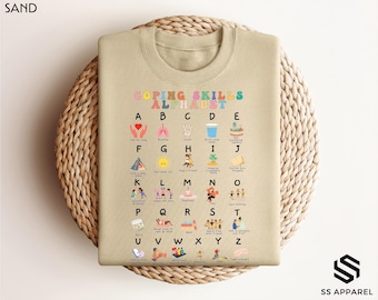 Coping Skills Alpabet Sweatshirt, Sped Teacher Shirt, School Counselor Tee, Social Worker, Special Education Teacher Shirt, School Therapist