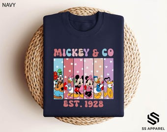 Mickey & Co Est 1928 Sweatshirt, Mickey And Friends Hoodie, Disneyland Trip Shirt, Disney World Shirt, Disney Family Shirt, Gift for Her