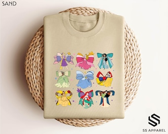 Disney Princess Ribbons Sweatshirt, Disney Bows T-Shirt, Disney Princess Coquette Shirt, Princess Bow Hoodie, Disneyland Trip Shirt