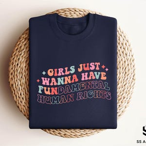 Feminism Sweatshirt, Girls Just Wanna Have Fundamental Human Rights Sweatshirt, Women Rights Shirt, Pro Choice Hoodie, Human Rights Hoodie