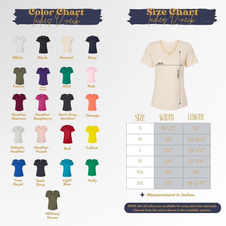 a women's v - neck t - shirt size guide