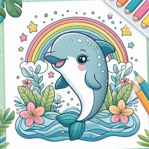 Cute Dolphin coloring book 39 pages: Fun and Educational Activity, Printable, Easy to Color