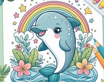 Cute Dolphin coloring book 39 pages: Fun and Educational Activity, Printable, Easy to Color