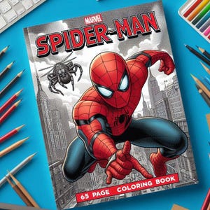 Spiderman coloring book 65 pages: Fun and Educational Activity, Printable, Easy to Color