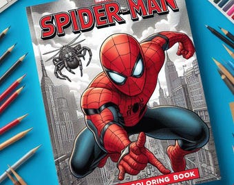 Livre de coloriage Spiderman, 65 pages : activité amusante et éducative, imprimable, facile à colorier