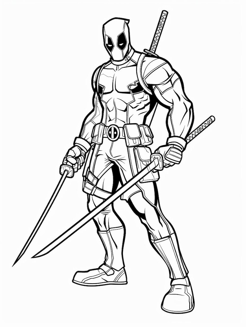 Deadpool Coloring Book 60 Pages: Fun and Educational Activity ...