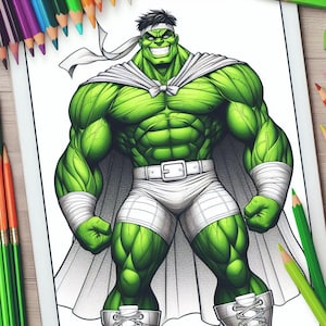 Hulk coloring book 50 pages: Fun and Educational Activity, Printable, Easy to Color