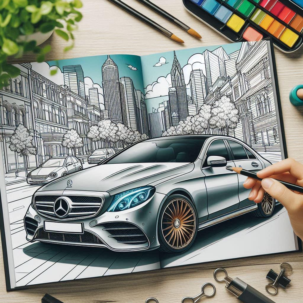 Mercedes Coloring Book 45 Pages: Fun and Educational Activity