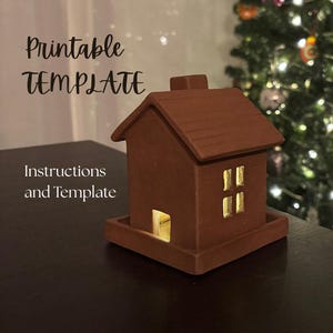 Tea Light House Printable Pottery Template