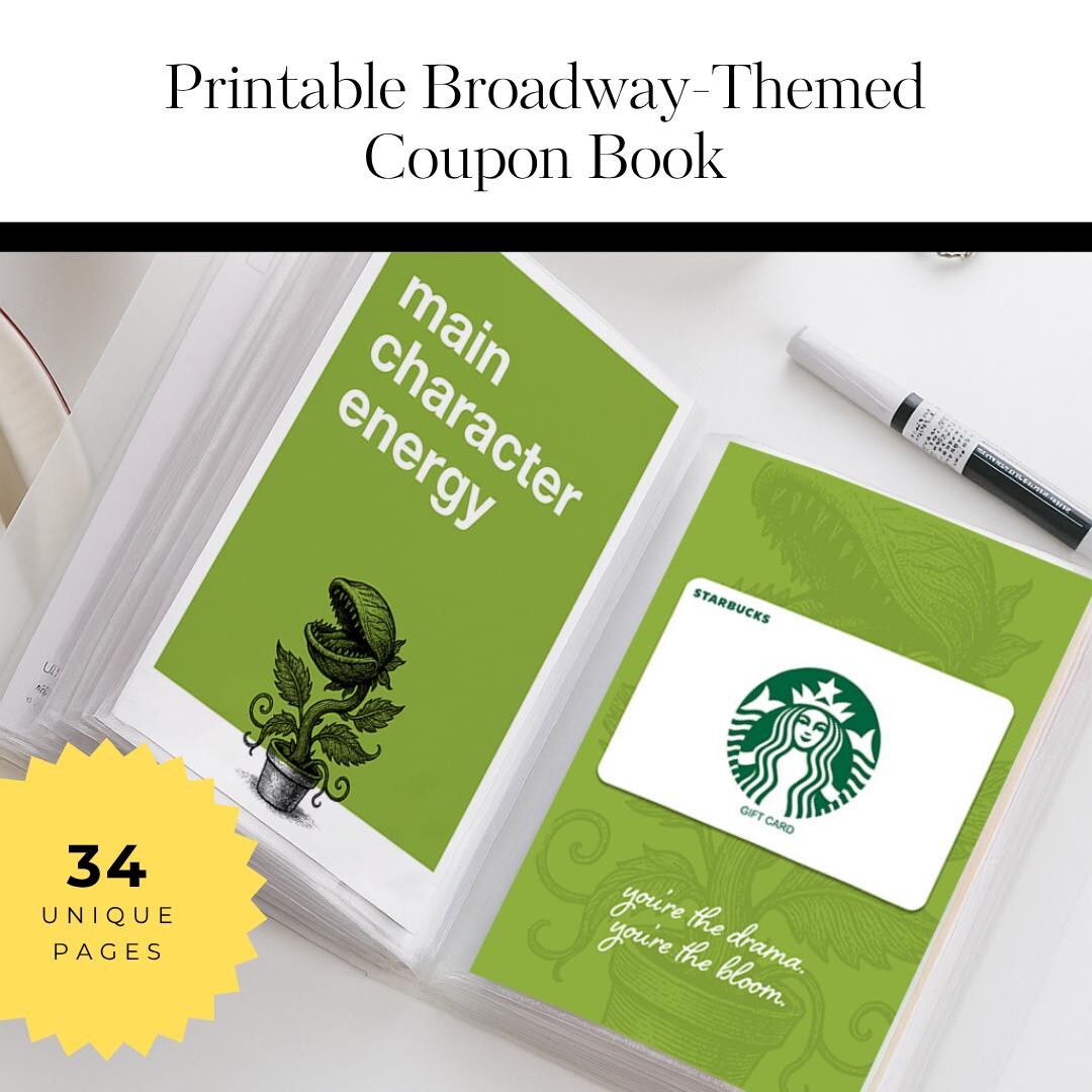 Gift Cards & Curtain Calls Printable Broadwaythemed Coupon Book