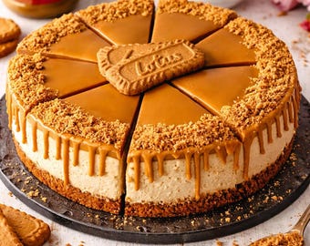 La mejor receta de tarta de queso con Lotus Biscoff sin horno, guía de postres fácil y paso a paso para San Valentín, descarga digital, pastel de mantequilla con galletas Speculoos