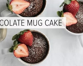 Recette de Mug Cake au chocolat paléo | Dessert sans gluten et sans produits laitiers | Gâteau au micro-ondes en 2 minutes | Portion individuelle | Téléchargement numérique