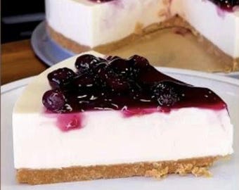 Bästa recept på blåbärscheesecake utan bakning, enkel sommardessertguide, steg-för-steg digital nedladdning, krämig citron- och blåbärscheesecake i PDF-format.