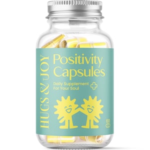 Hugs & Joy Positivity Capsules in a Bottle - 60 Empowering Messages for Daily Inspiration