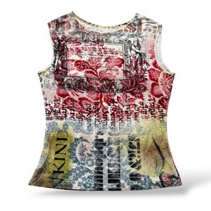 Vintage Printed Tank Top W370 Women&#39;s Size M