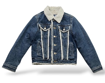 Veste en jean courte vintage pour femmes, taille XS
