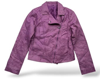 Vintage bleknad kort jacka W136 Damstorlek XS