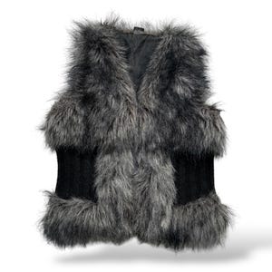 Vintage Faux Fur Vest W51 Women’s Size M
