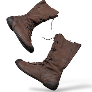 Vintage Leather Moto Type Boots W275 Women&#39;s Size 37