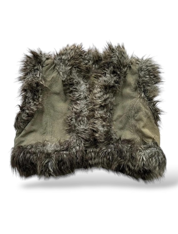 Vintage Faux Fur Cropped Vest Women's Size M