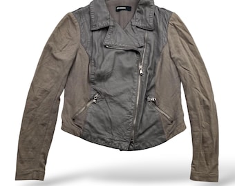 Veste courte vintage avec détails en cuir W119 Femme Taille S