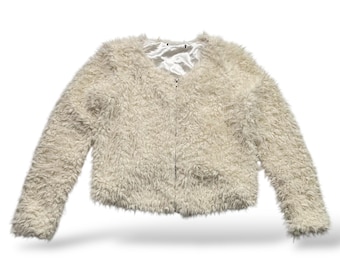 Giacca vintage in pelliccia sintetica da donna, taglia S