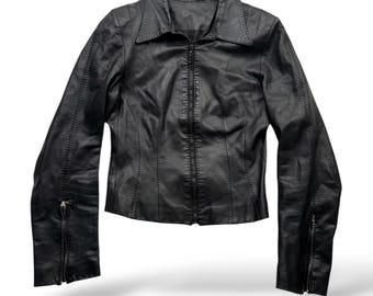 ジャケット・アウター [MADE] Theel Vintage Leather Jumper Authentic Vintage 90's Jaguar Football Team Varsity Jumper