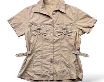 Vintage Shirt With Straps W419 Women's Size M