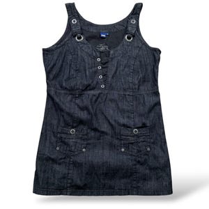 Vintage Denim Mini Dress W224 Women&#39;s Size S