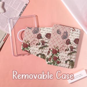 Rose Script 360 Kindle Case with Clear Back,Fits Kindle 10/11/12,Colorsoft,Paperwhite 11/12, Detachable Magnetic Custom Kindle Case