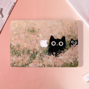 Schwarze Katze Hard Frosted Laptop Hülle für MacBook Air 13/15 A3448 A3449 Neo, New Pro 14 A3426, Pro 16/15/13, Ret 15/13, MacBook 2026 2025 M4 M5