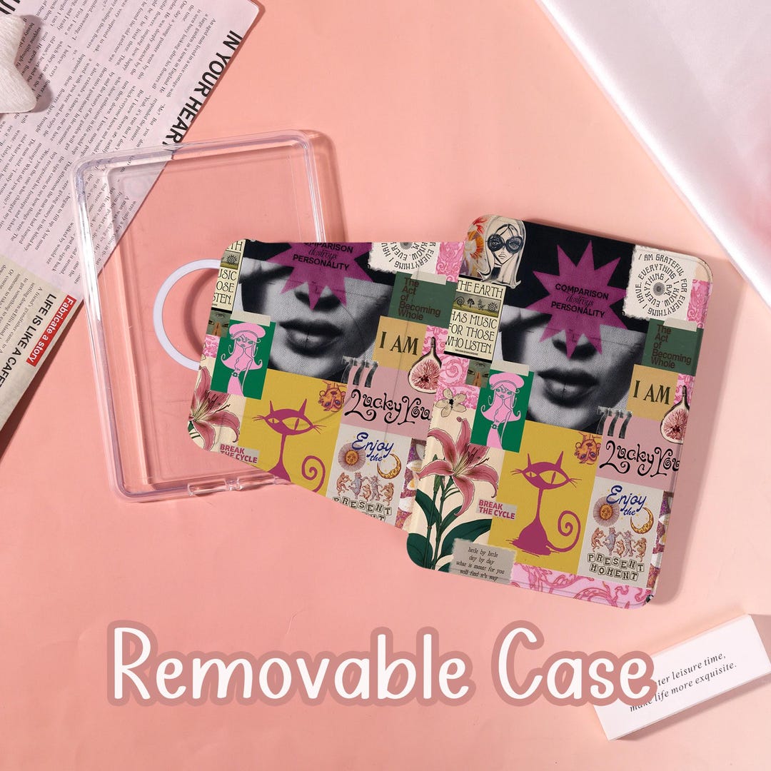 Retro Collage 360 Kindle Case With Clear Back, Fits Kindle 10/11/12 ...