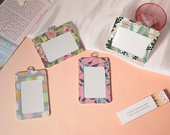 Färska blommor namnskyltshållare, anpassad namnskyltshållare, mjuk ID-hållare, snygg ID-hållare, transparent kortskydd, namnkortshållare, presenter med nyckelband