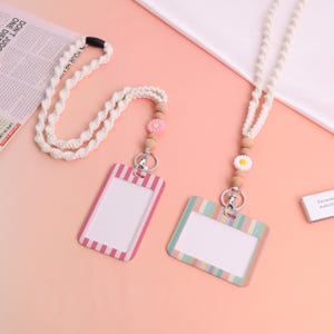 Porta credencial de rayas, porta credencial de cuero, porta credencial, accesorio con cordón, porta credencial de enfermera, profesora, médica, cierre deslizante, regalo personalizado
