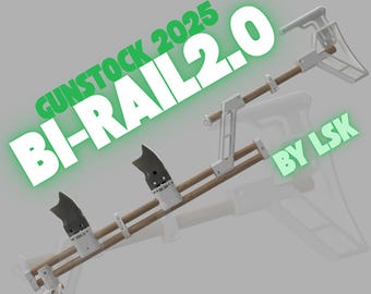 Modular Gunstock Bi-Rail-GunStock v2.O made by Lsk - Modular build allows you to play with any type of VR Headset!!