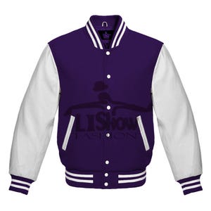 Wool And Leather Men's Black Varsity Baseball Letterman