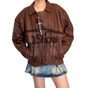 Leather Bomber Jacket, Oversized Bomber Jacket, Oversized