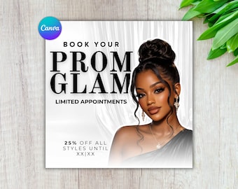 Prom Send Off Event Flyer Template, Modern Glam Design (Instant Download)