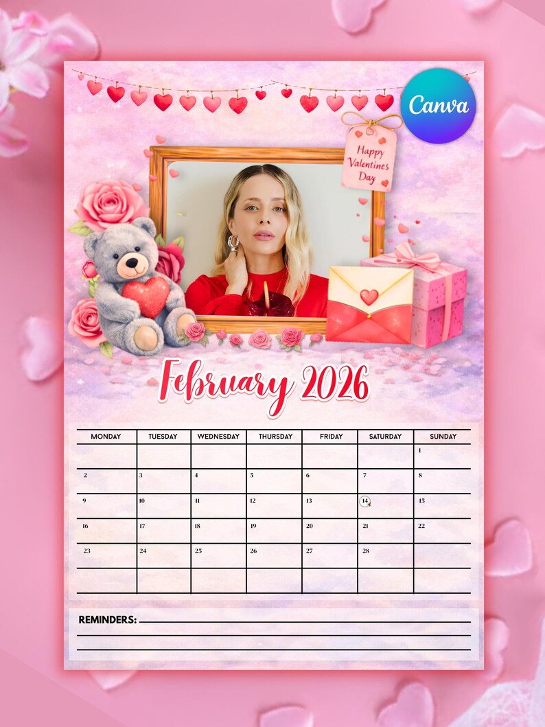 2026 Canva Calendar Template | Yearly & Monthly Planner, Editable ...