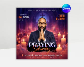 Editable Church Flyer Template, Worship Service Announcement (Digital Download)