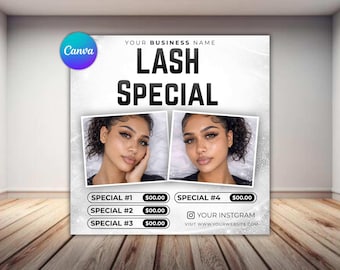 Mother's Day Lash Booking Flyer Template, Beauty Specials (Canva Template)