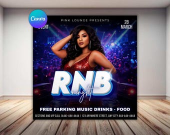 R&B Thursday Party Flyer Template, Ladies Night Club Flyer, Urban Night Party Flyer, DJ Event Flyer,Digital Download