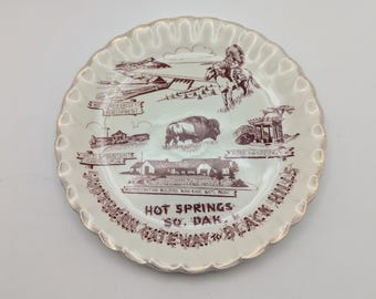 Vintage Hot Springs South Dakota Souvenir Plate