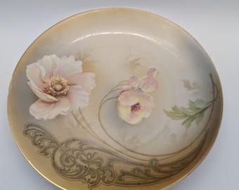 Reinhold Schlegelmilch Germany 8.25 Inch Hand Painted Floral Plate