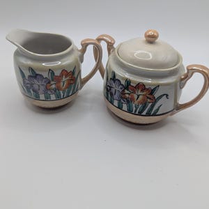Vintage Lusterware Small Sugar and Creamer Made in Japan
