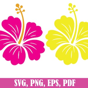 Hibiscus Svg, Flower Svg, Hibiscus Flower, Hawaiian, Commercial Use, Printable, Cut File, Cricut, Silhouette, Png, Tropical Flower