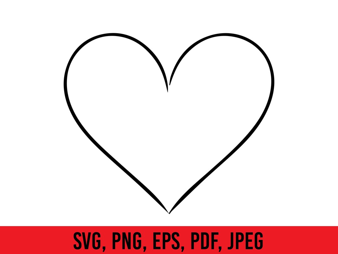 Heart Svg for Cricut, Heart Outline Svg, Cut File, Valentine Day Heart ...